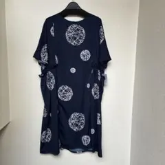 INNOCENTE 幾何学模様 サークル柄 半袖ワンピース