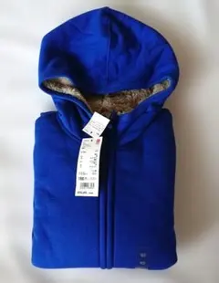 【新品未使用】UNIQLO ボアスウェット フルジップパーカー 150 ブルー