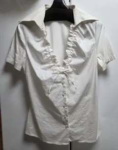 NARACAMICIE フリル付きホワイトシャツ II