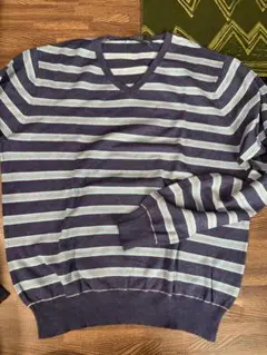 Polo by Ralph Lauren Vネックセーター ネイビー/ストライプ