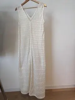 【美品】シースルーワンピース　ロングニットワンピース