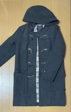 Kastane ダッフルコート ダークグレー 裏地チェック