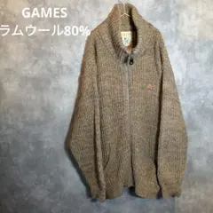 CAMES ラムウール80% ジップアップセーター　厚手セーター　インポート