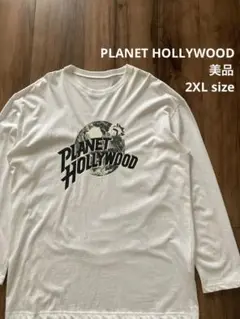 美品　PLANET HOLLYWOOD プラネットハリウッド　ロンT ホワイト