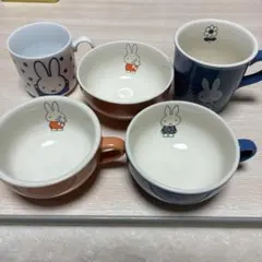 ミッフィー 陶器製　マグカップ スープマグ　茶碗　5点セット