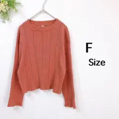 長袖＊ニット＊オレンジ＊綺麗め＊オシャレ＊可愛い＊丈短め＊