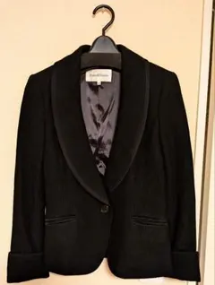 【最終お値下げ】Pinky & Dian 38 黒 襟ステッチ ウールジャケット