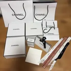 CHANEL ショップ袋　箱　リボン　メッセージカードまとめて