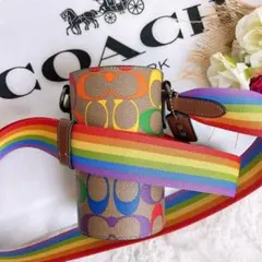 未使用☆COACHコーチ ペットボトルショルダーバッグ 水筒ボトル入れ レザーのサムネイル