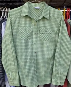 Columbia コロンビア チェック柄 緑色 長袖シャツ