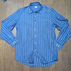 ユニクロ　ストライプシャツ　Mサイズ　ネイビー