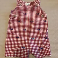 Ralph Lauren 6M レッド・ホワイトチェックロンパース