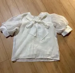 MAJESTIC LEGON ホワイトリボン付　ブラウス