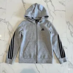 adidas アディダス フルジップパーカー ジップアップ グレー 140