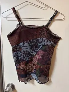 花柄ヒョウ柄キャミソール