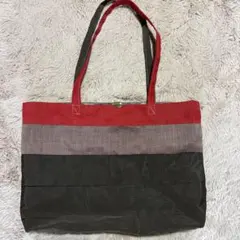 ハンドメイド バック 赤 レッドバック 畳のヘリ