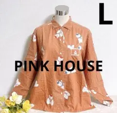 PINK HOUSE 長袖ブラウス　ベア　サンタくま　オレンジ　レディースL相当のサムネイル