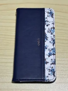 手帳型iPhoneケース ネイビー