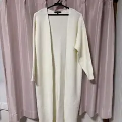 rienda ロングカーディガン ベルト付き ホワイト