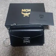 MCM ショルダーバッグ カメラバッグ 斜めがけ ロゴ金具 ネイビー 