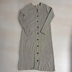 GU リブ編み ロングワンピース ベージュ