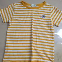 黄色と白のボーダー半袖Tシャツ 110cmのサムネイル