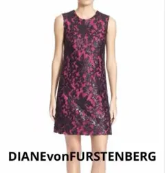 ダイアンフォンファステンバーグ ノースリーブ ワンピース スパンコール