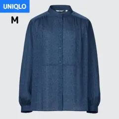 UNIQLO:C ボリュームスリーブプリントブラウス M ブルー 462746のサムネイル