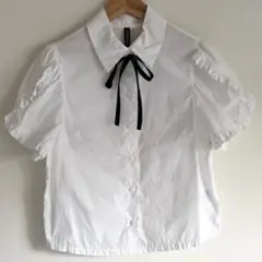■H&M■フリル　リボン　ブラウス　３６サイズ
