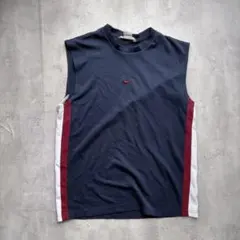 【NIKE】00s スウォッシュロゴ サイドラインタンクトップ ネイビー Lのサムネイル