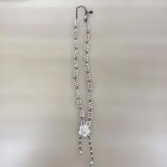 淡水パール　ビーズ　ネックレス　ピンク