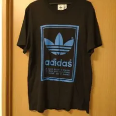 adidas アディダス 両面ボックスロゴ Tシャツ ブラック ブルーのサムネイル