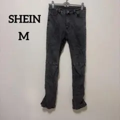 SHEIN 【M】ダークグレー スキニーデニム ジーンズ ジーパン　カジュアル