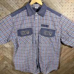 CHIPPING C.D 刺繍入り 長袖チェックシャツ 綿100% 古着