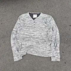 archive grunge v neck y2k メランジ ヘンリーネック