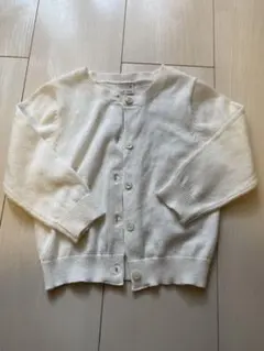 petit main ホワイト カーディガン S
