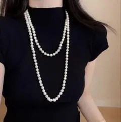 パール風ネックレス ロングネックレス シンプル 卒業 入学式 結婚式 フォーマル