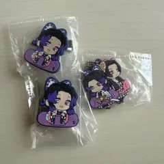 鬼滅の刃 キャラばんちょうこうヘアクリップ しのぶ2個 ラバーストラップ胡蝶姉妹