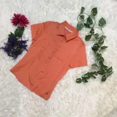 極美品 トミーヒルフィガー  ポロシャツ  半袖 オレンジ  カジュアル S