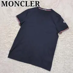 美品！MONCLER　カットソー　Mサイズ　ロゴワッペン　ネイビー