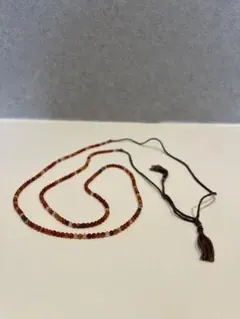 624ウッドビーズとナバホパールのネックレス サーファーズネックレス 