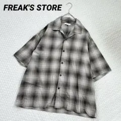 FREAK’S STORE オンブレチェック 半袖シャツ L グレー 開襟シャツのサムネイル