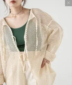 kastane メッシュ2WAYオーバーカーディガン