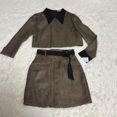タグ付き REDYAZEL 千鳥格子ベルト付きセットアップ スカートFサイズ