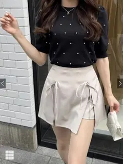 GRL インパン付きリボンスリットミニスカート