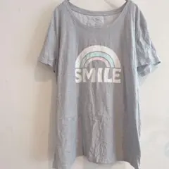 So【M】 虹プリント Tシャツ グレー 半袖 カットソー