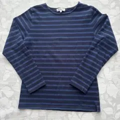 【THE SHOP TK】マリン風ボーダーカットソー M 碇ボタン 綿100%のサムネイル