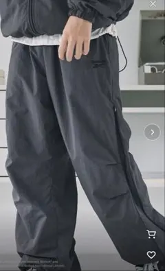 Reebok ワッシャーナイロンサイドジップパンツ ナイロンパンツ Lサイズ