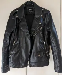 ZARA ダブルライダースジャケット Ｍ 黒　オーバーサイズ