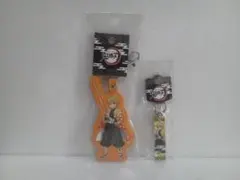 鬼滅の刃 PUレザーキーホルダー スティックキーホルダー 我妻善逸 2種セット